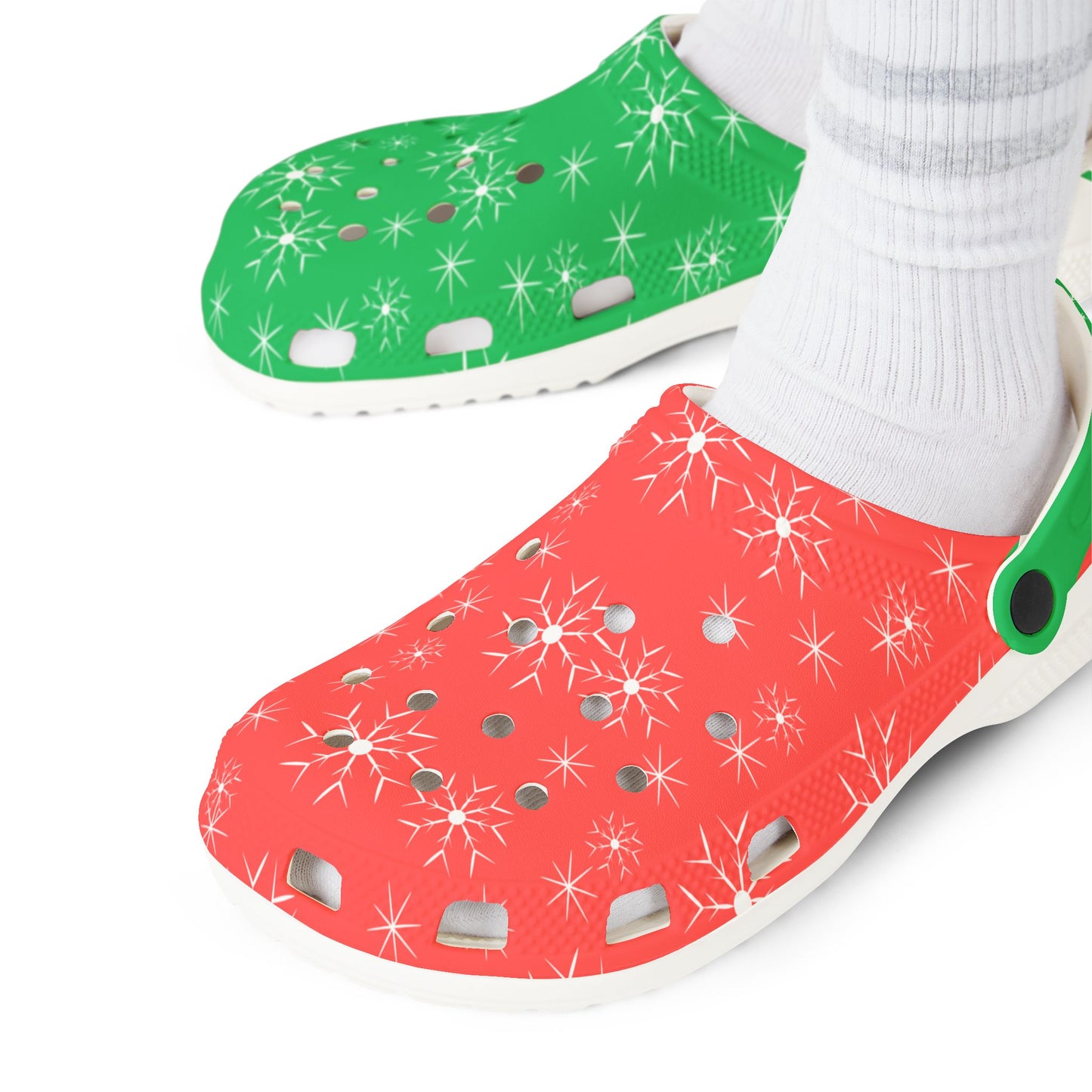 Festive Christmas EVA Foam Clogs with Stars Design
