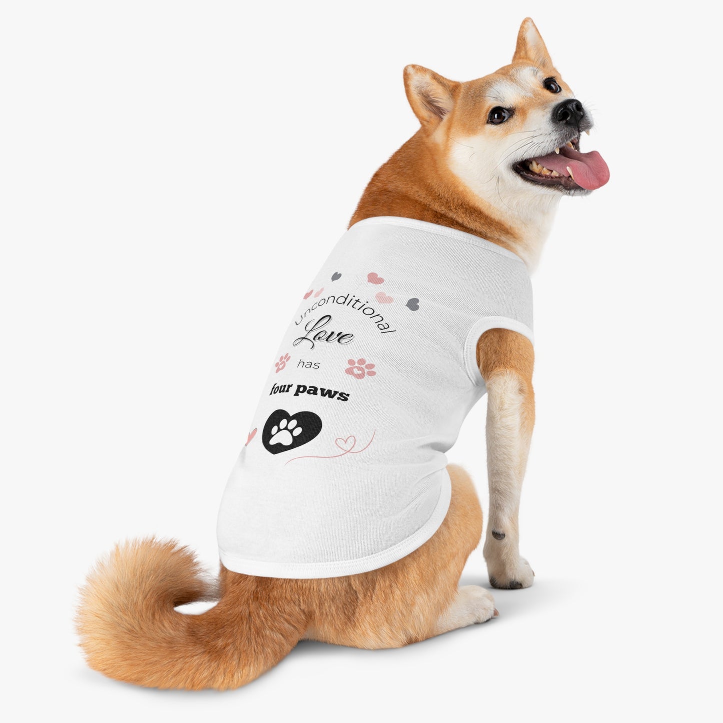 Pet Tank Top: "Unconditional love has four paws." 🐾❤️ Mom Version