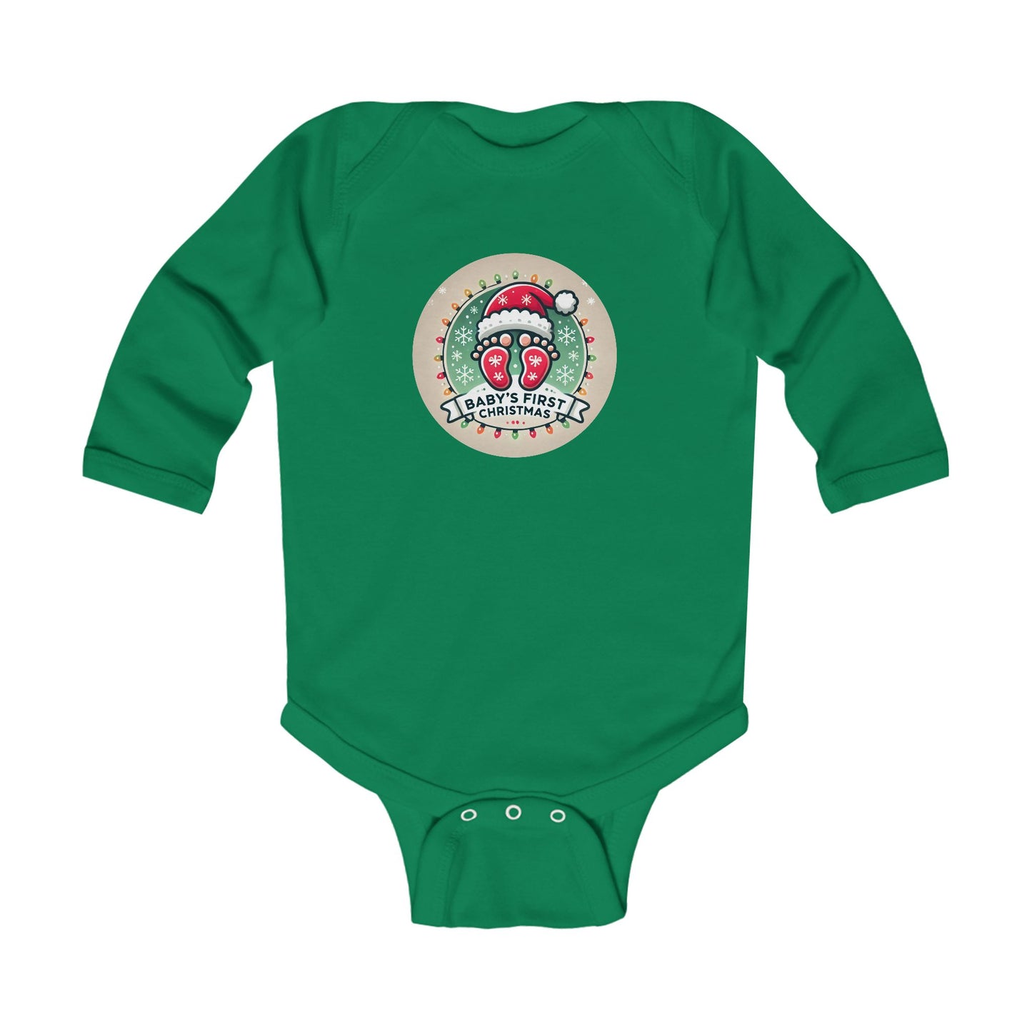 Baby's First Christmas Bodysuit - Infant Long Sleeve Holiday Outfit with a GIFT