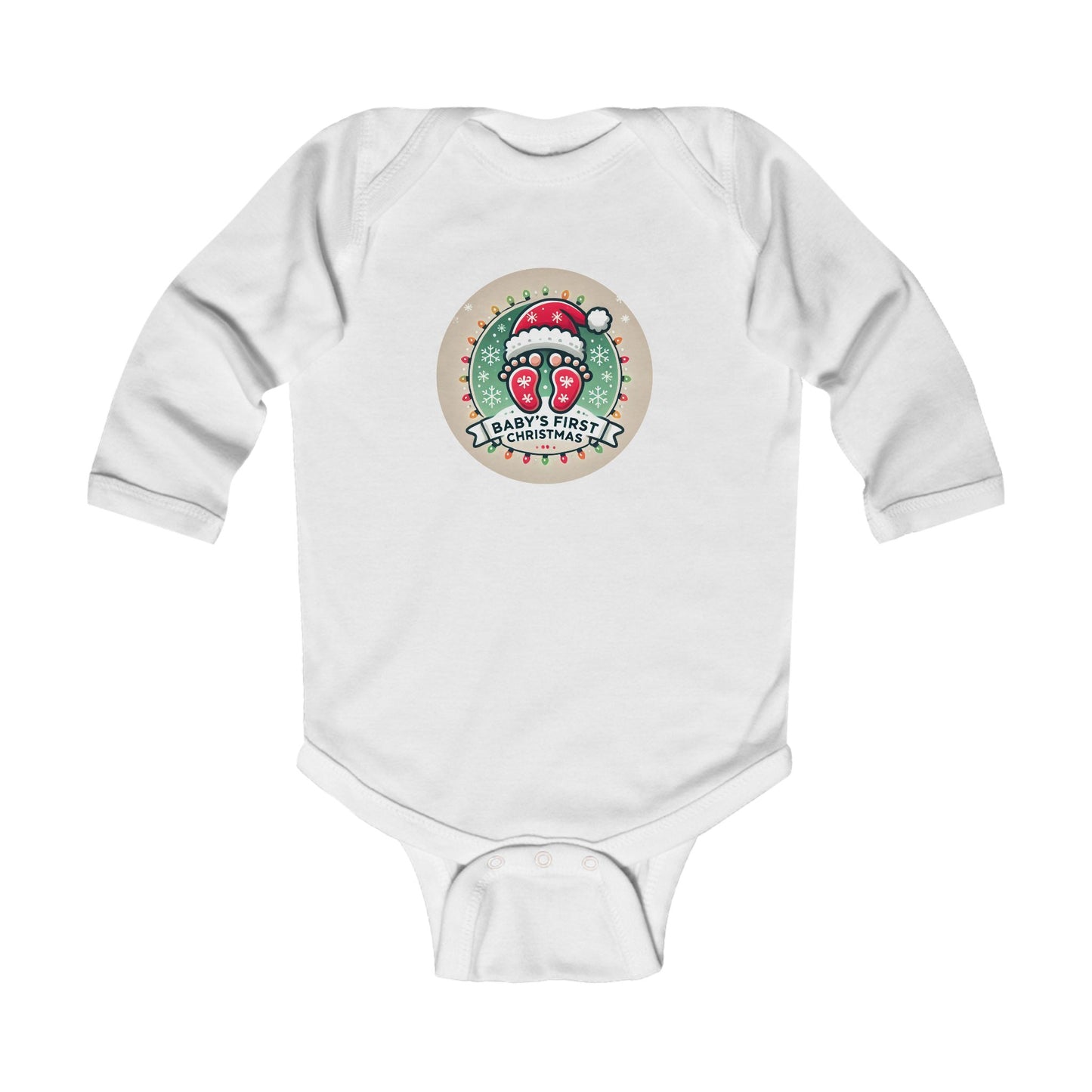 Baby's First Christmas Bodysuit - Infant Long Sleeve Holiday Outfit with a GIFT