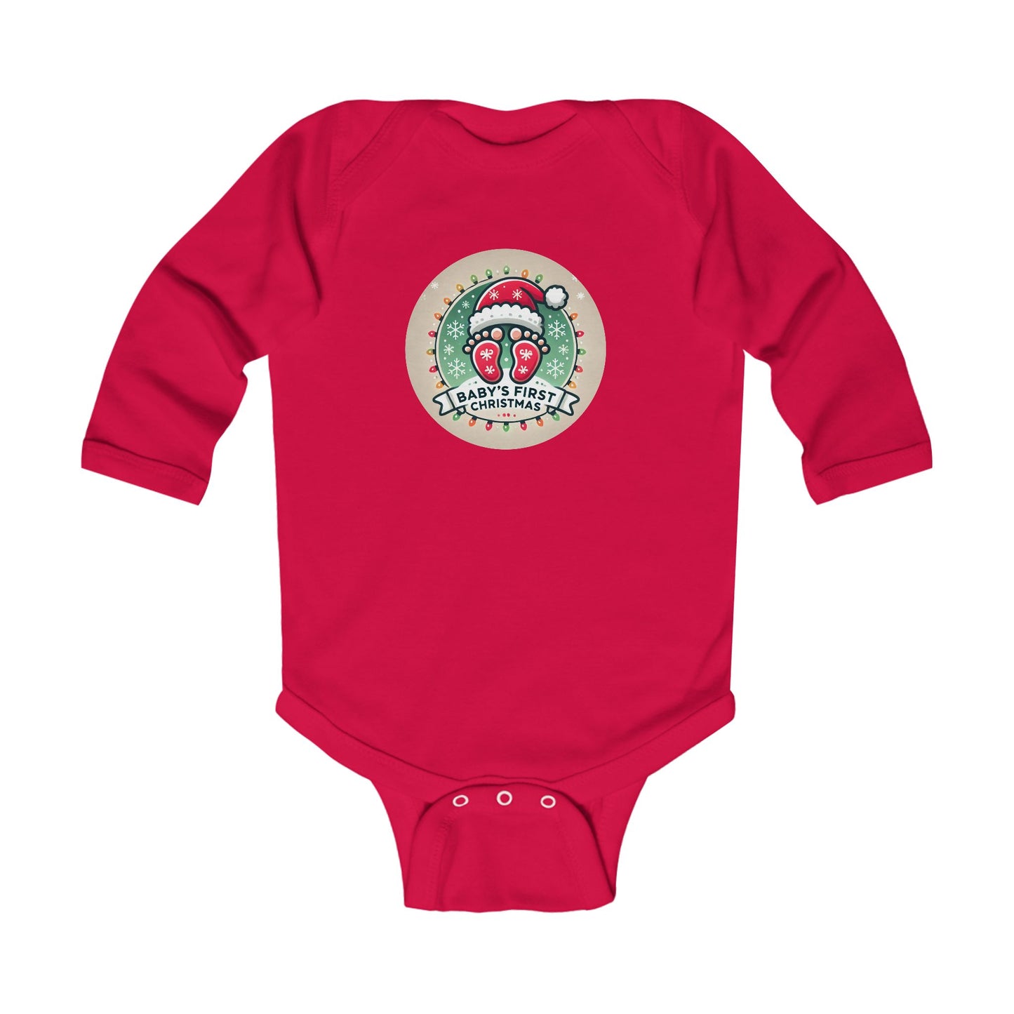 Baby's First Christmas Bodysuit - Infant Long Sleeve Holiday Outfit with a GIFT