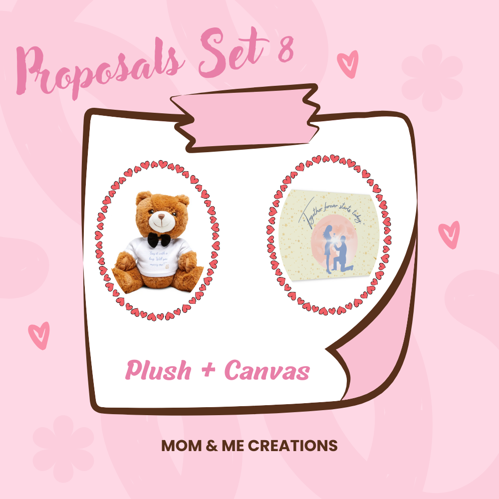 🧸🎨 "A Love to Remember – Plush & Canvas Proposal Set + SPECIAL GIFT!" ✨