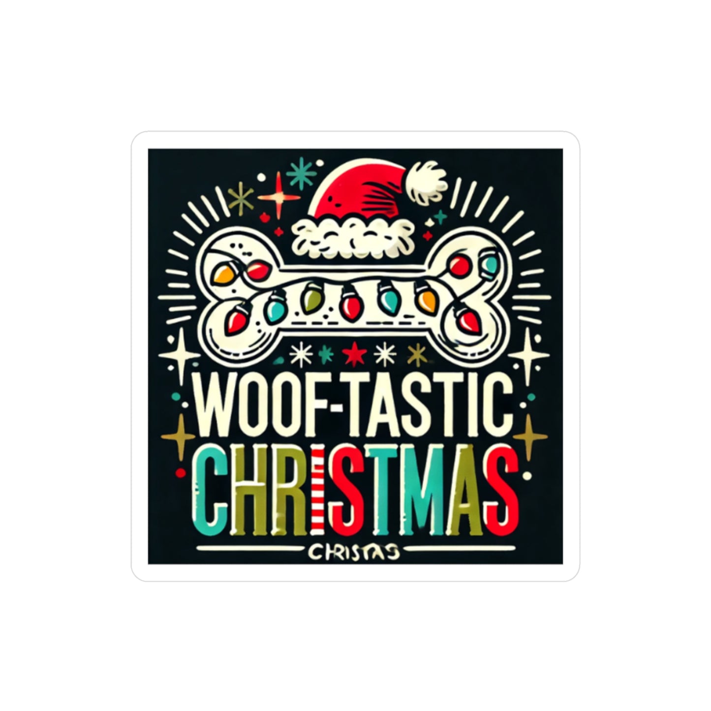 Woof-Tastic Christmas Vinyl Decal - Festive Dog Decor for Pet Lovers