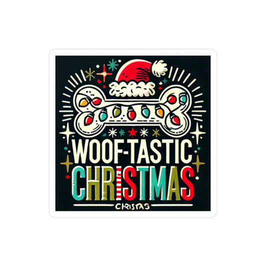 Woof-Tastic Christmas Vinyl Decal - Festive Dog Decor for Pet Lovers