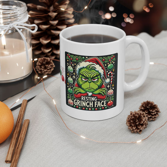 "Resting Grinch Face Mug"