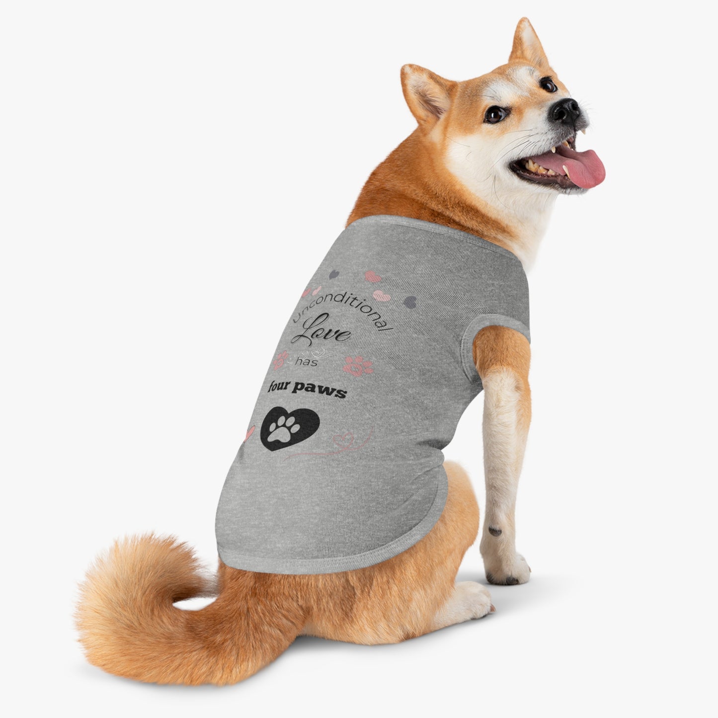 Pet Tank Top: "Unconditional love has four paws." 🐾❤️ Mom Version
