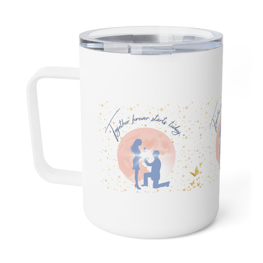 ☕ "Together Forever Starts Today" Proposal Mug – A Perfect Sip of Love 💍