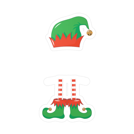 Festive Elf Kiss-Cut Vinyl Decals for Holiday Cheer
